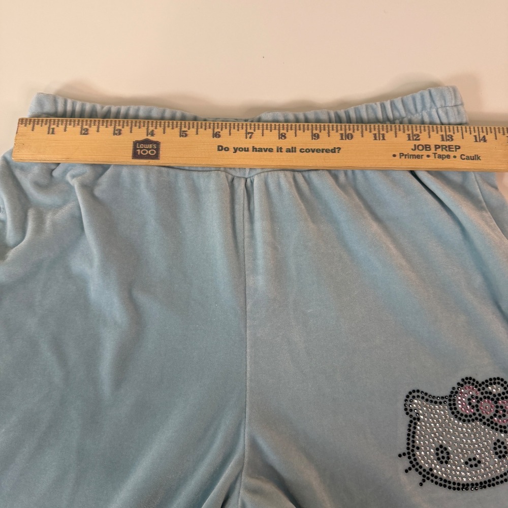 Forever 21 Hello Kitty Pants SM/MD Wide Leg Velour Rhinestone Y2K Pastel Lounge - Picture 7 of 10